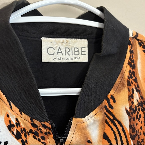 Vintage 80s CARBIE Animal Print Bomber Jacket – Size Medium Like New - Picture 4 of 9